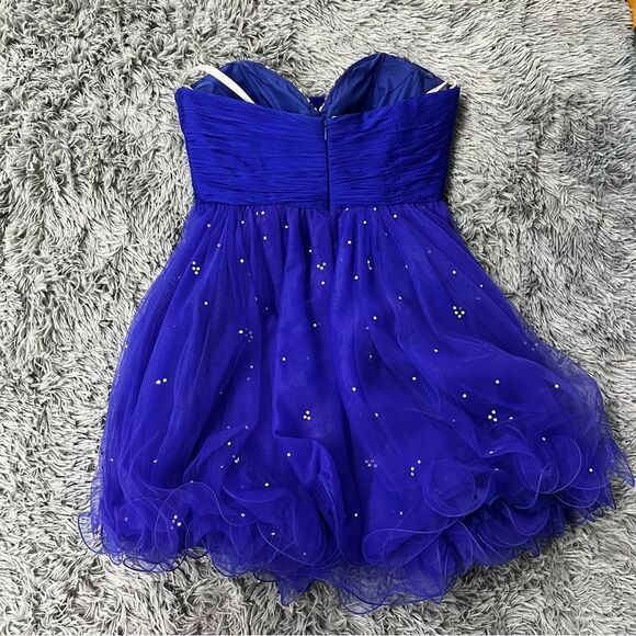 Sherri Hill Blue Mini Homecoming / Formal Dress Size 6 - Picture 7 of 10